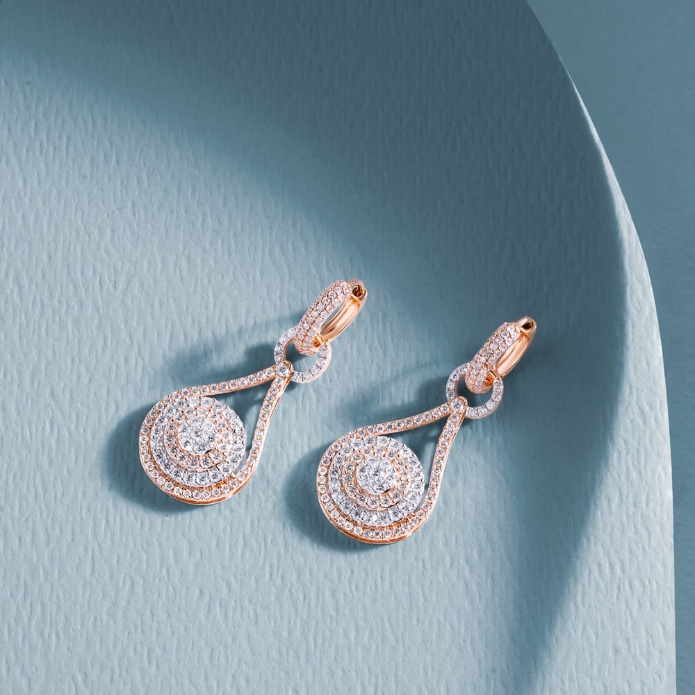 Rose Gold Crystal Earrings