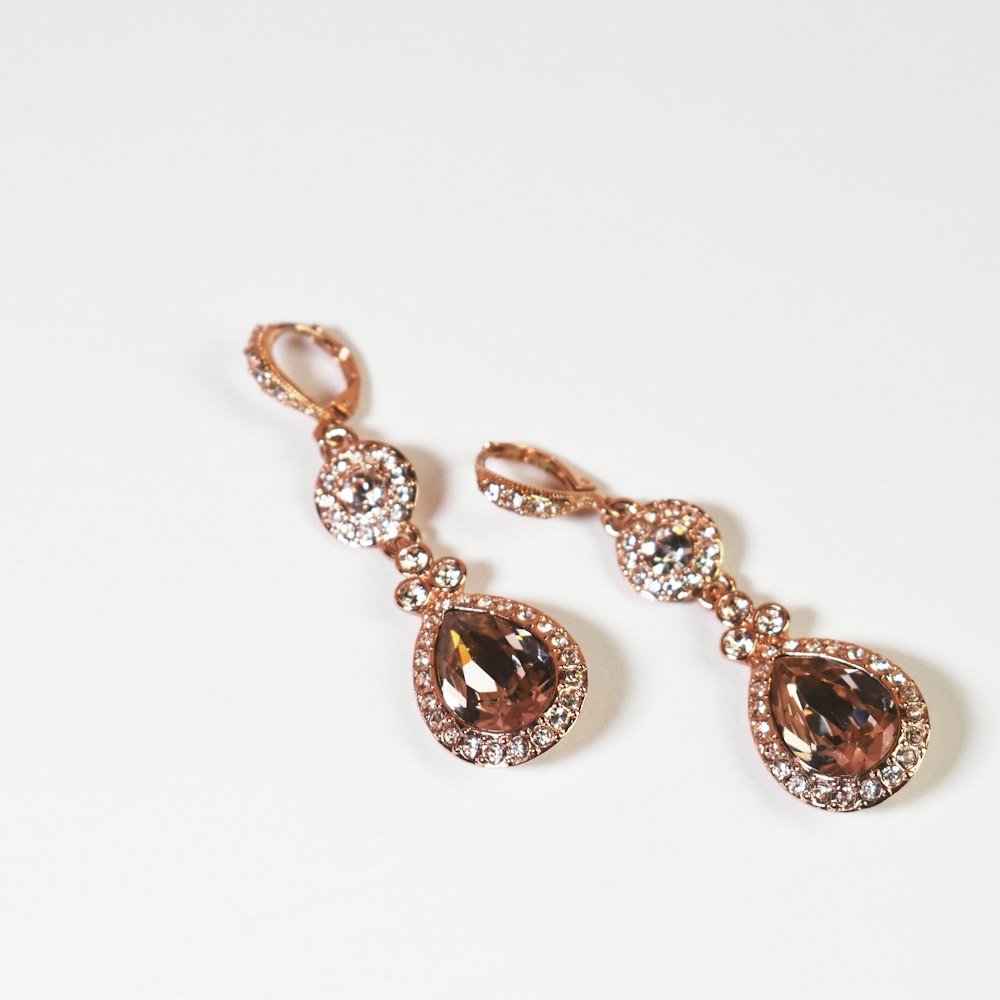 Champagne Drop Bridal Earrings
