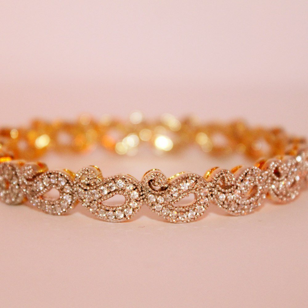 Stone Work Gold Bangle