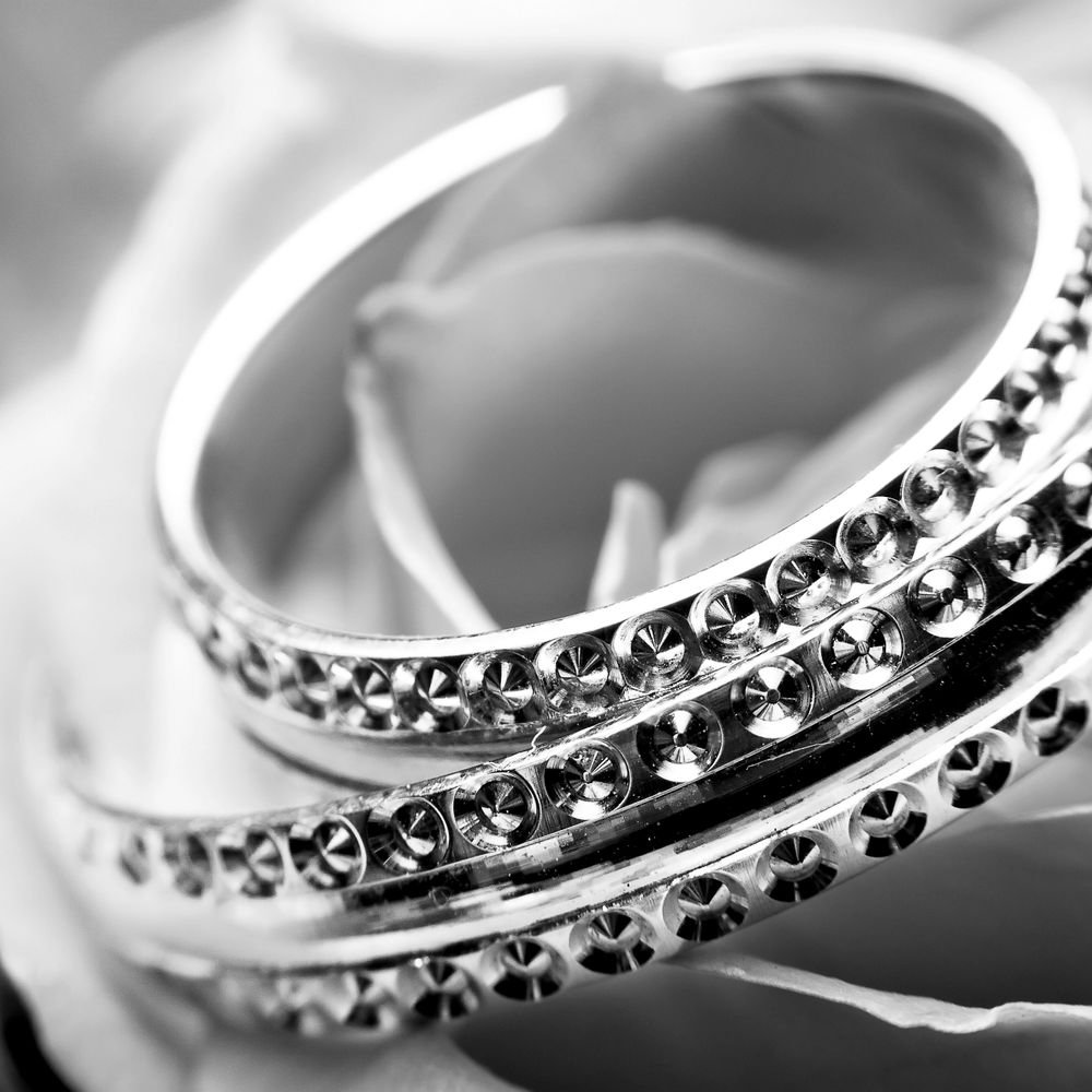 Textured Silver Bangle Pair